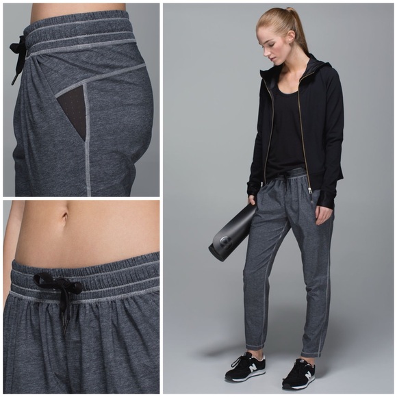 Lululemon Namaskar Pant II Sz 6 In Heathered Texture Printed Greyt Deep Coal - Picture 2 of 9